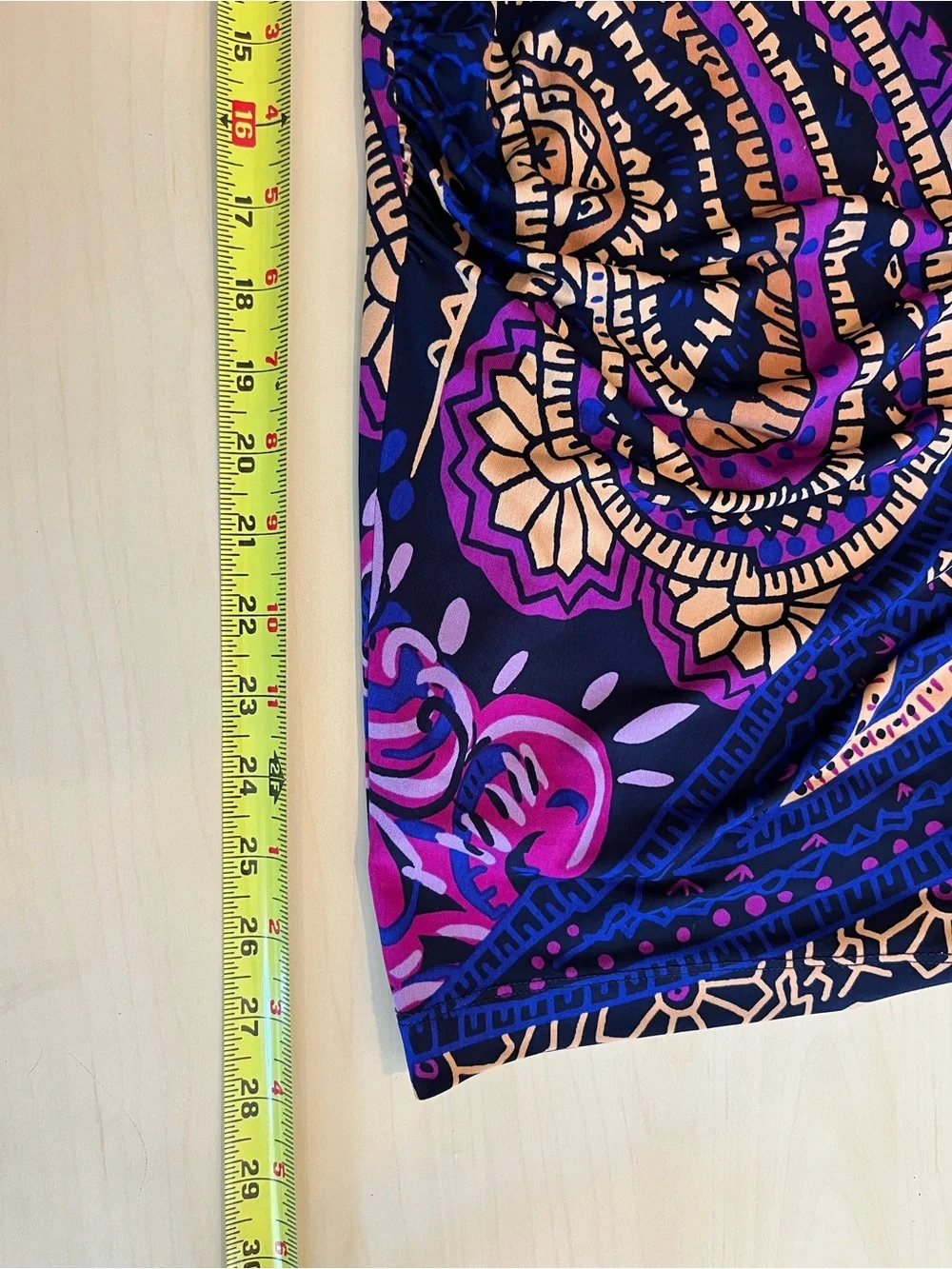 Donna Morgan Purple Paisley Wrap-Style Long Sleeve Dress